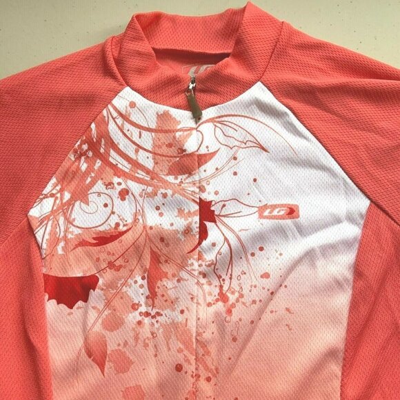 LOUIS Garneau Size Small Womens Half Zip Cycling Jersey Pink Pockets Fitted - Picture 2 of 8